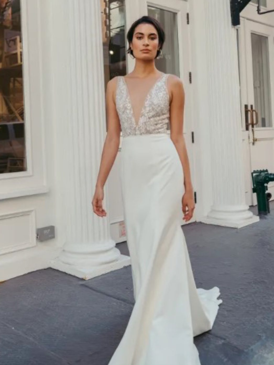 Robe Jenny Yoo 'Harlow' En Dentelle - Taille 2, Bleu Marine, Neuve Sans étiquettes